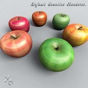 apple fruit 3d max