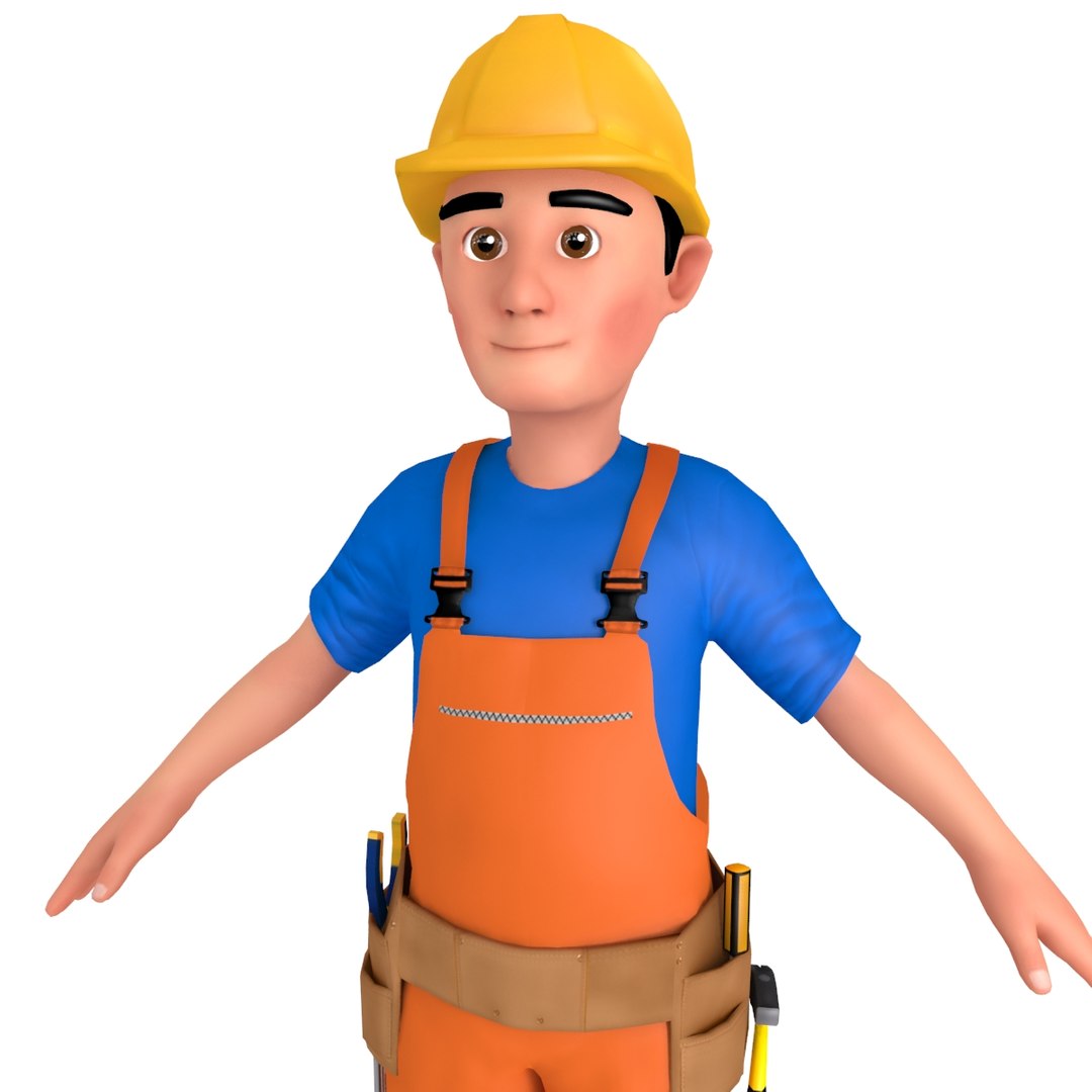 3D Cartoon Worker Man Model - TurboSquid 1347115