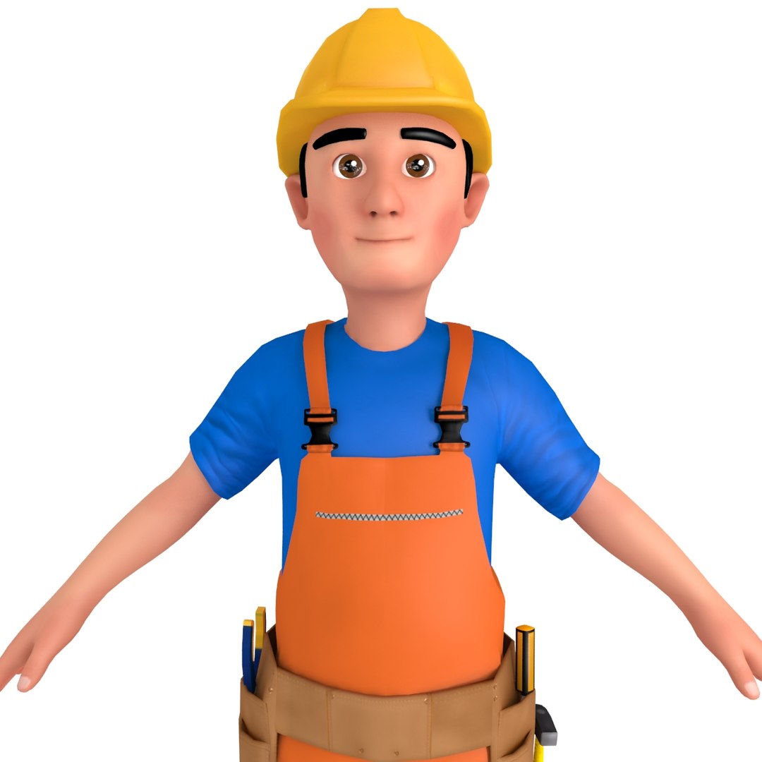 3D Cartoon Worker Man Model - TurboSquid 1347115