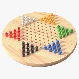 Chinese Checkers Game with Wooden Pegs