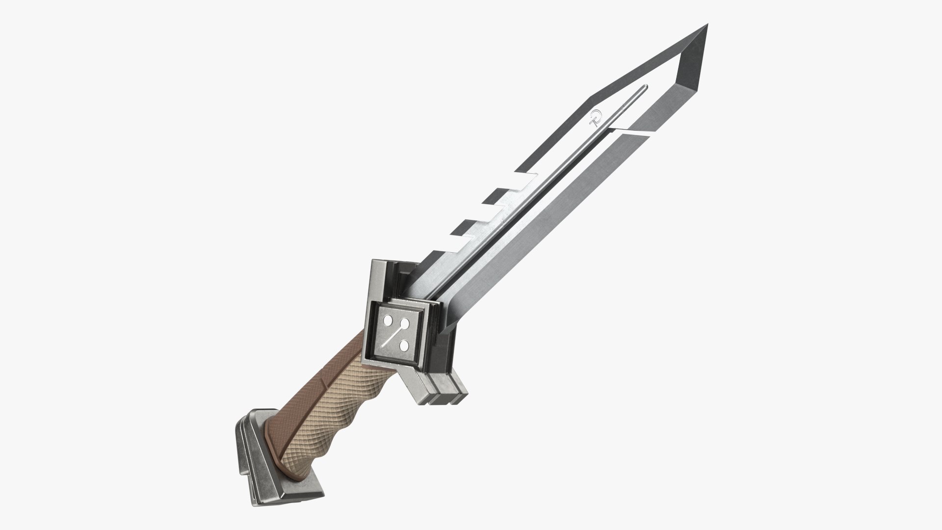 Sci-Fi Hunter Knife Brown 3D model preview
