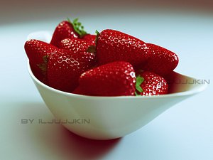3d strawberry berry model
