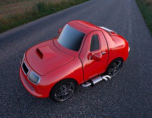 red cartoon car c4d