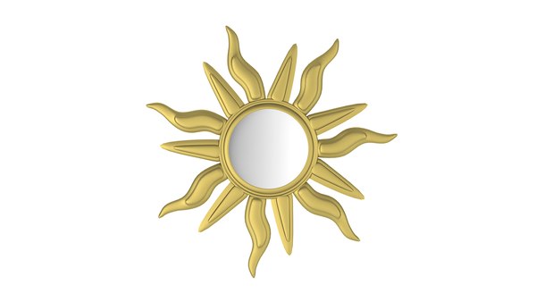 vintage sun mirror frame 3D model