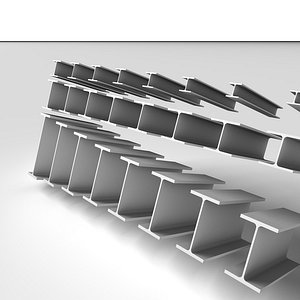 metal beams h e 3d c4d
