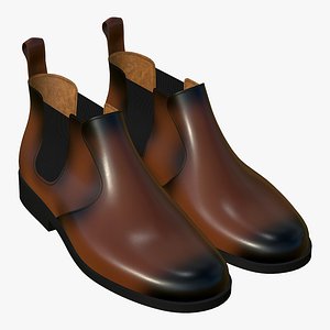 Leather Boots  Mens Brown 3D model