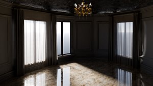 3D Minimalist Classic Hall Design