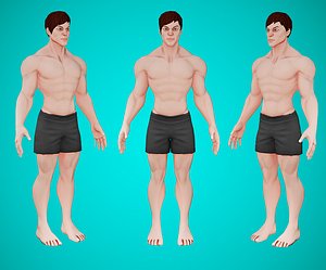 Aaron: Stylized Character - Male Base mesh Game-ready 3D model 3D model
