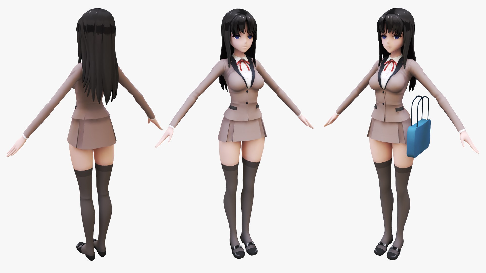 1920px x 1080px - 3D Anime School Girl 3D model rigged - TurboSquid 1826675