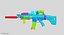 FNSCAR L-CQC Assault Rifle, Suppressor, Sight, IR Laser, Magpul, Scope Zbrush Sculpt