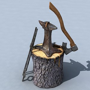 3d model blacksmith anvil set