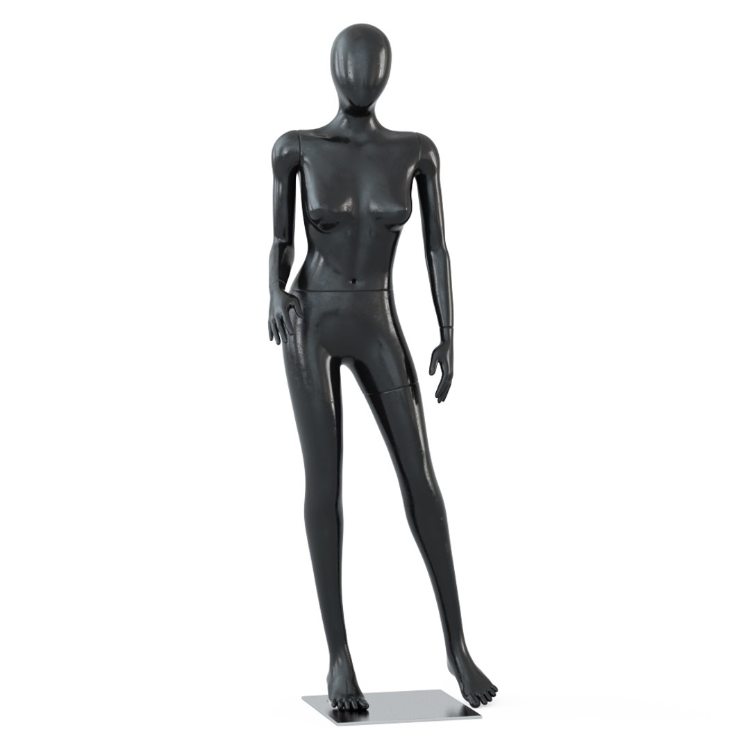 3D Female Black Mannequin Standing Model TurboSquid 1508684