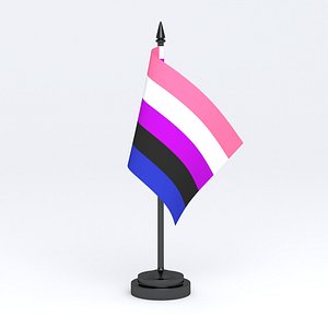 Table Flag Genderfluidity Pride 3D model