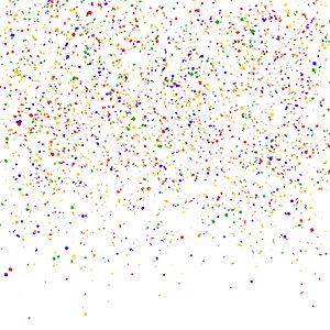 3d model of falling confetti particle flow