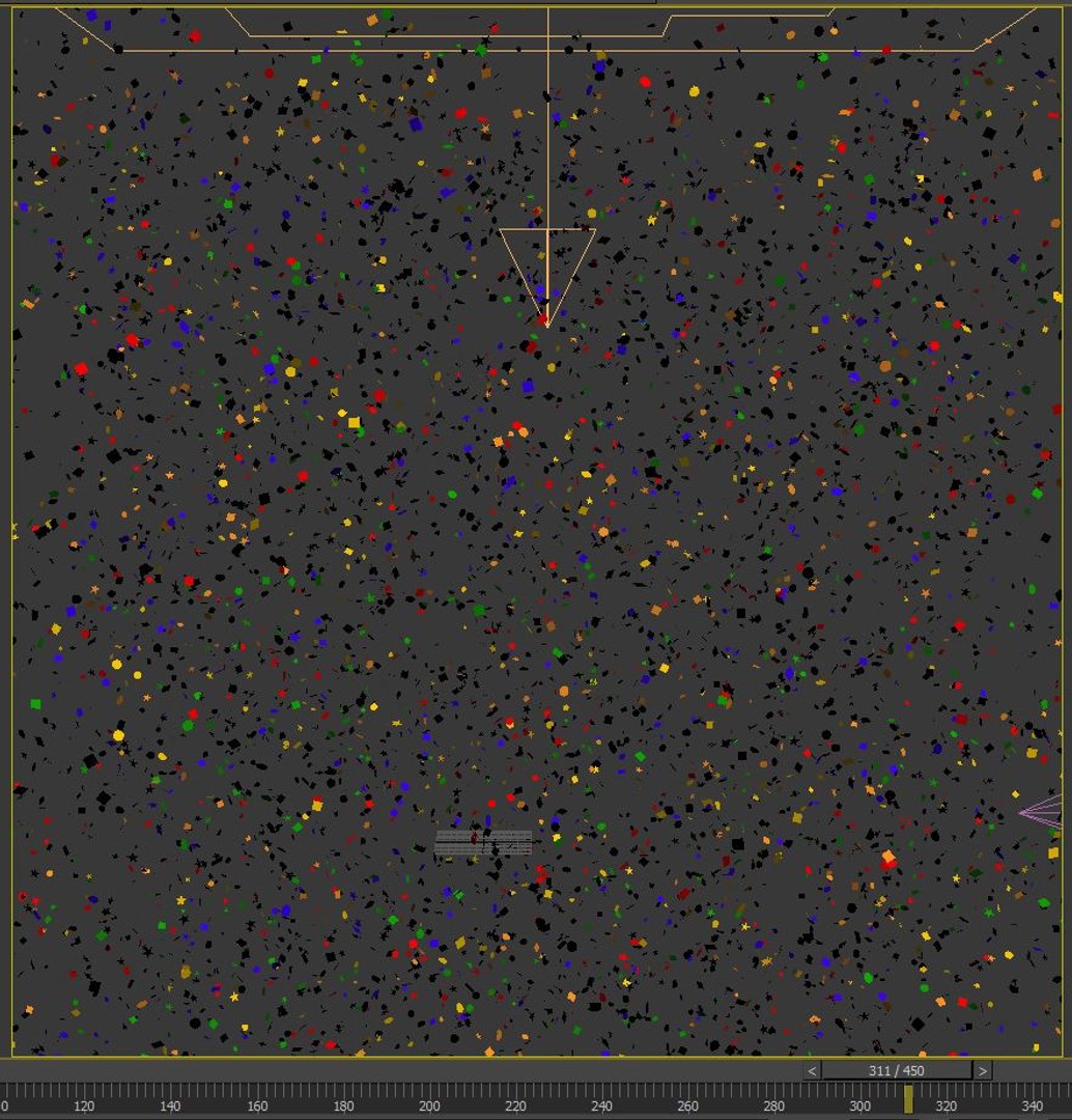 3d Model Of Falling Confetti Particle Flow