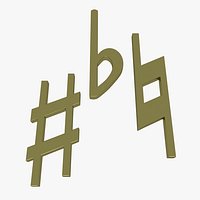 3d Musical symbol Alteration