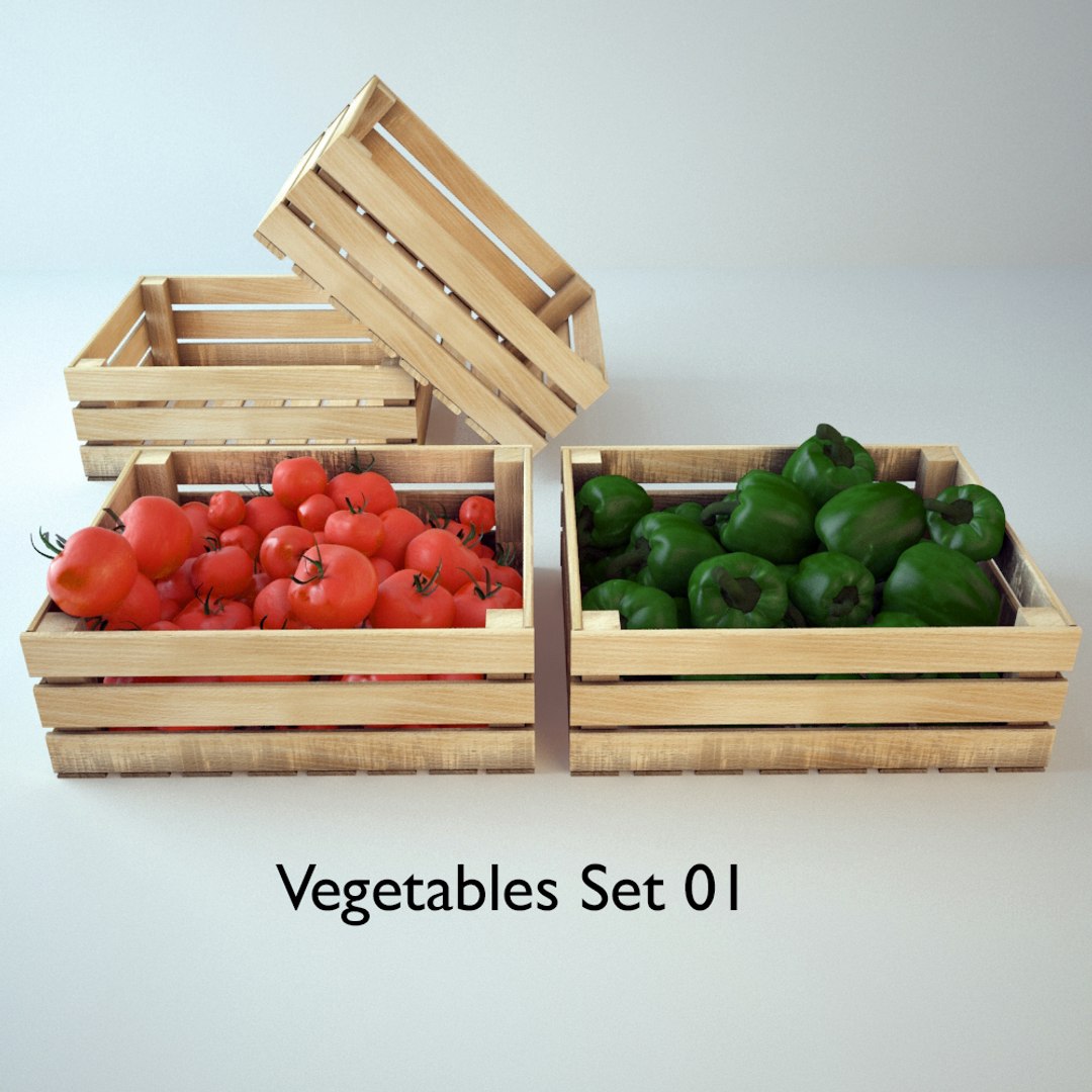 Vegetables Box 3d Model