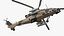Combat Helicopter with 70mm Rocket Pods Camouflage Rigged for Cinema 4D model