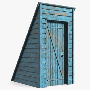 Old Wooden Rooftop Stair Exit Blue