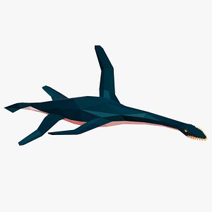 3D Low Poly Plesiosaur Sea Monster in OBJ