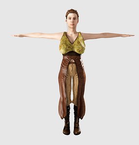 3D Realistic Medieval Female Warrior