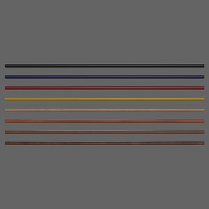 3D PBR Wushu Stick model