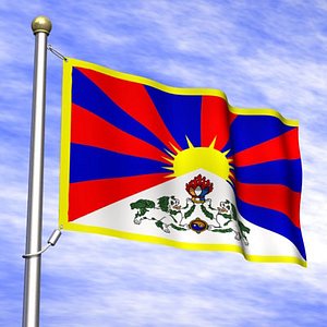 flag tibet 3d 3ds