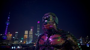 robot cyberpunk 3D model
