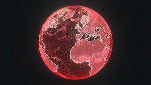Red Hologram Planet Earth Hologram Sci-Fi 3D Model 3D model