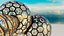 2 fused glass hexagon sci fi spherical domes set with walkway