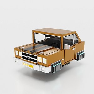 Voxel 3D Model 0018 Cute Flying Car