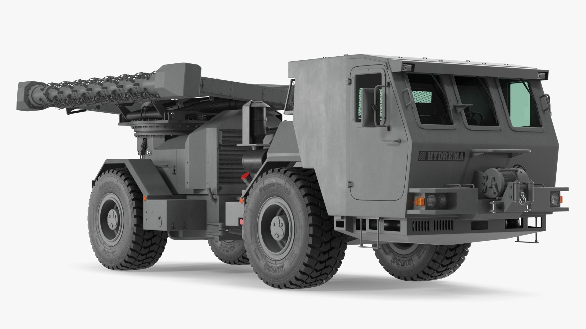 Mine Flail Vehicle Hydrema 910 Grey 3D model preview