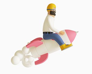 3D Cartoon Cosmonaut model