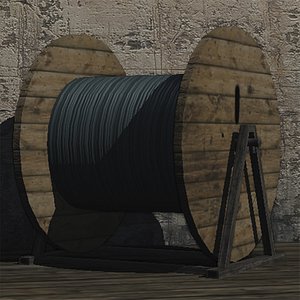3d cable drum prop model