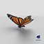 3D model danaus plexippus butterfly