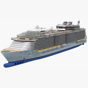 Luxury Cruise Ship Oasis of the Seas Simple Details 3D model