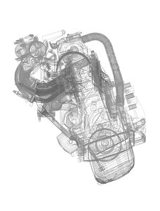 3D model engine vaz 21083