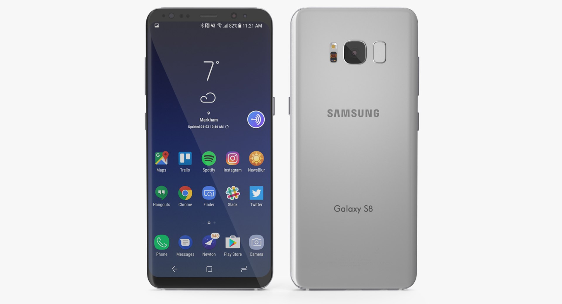 Samsung Galaxy S8 Arctic Silver 3D Model 3D model preview