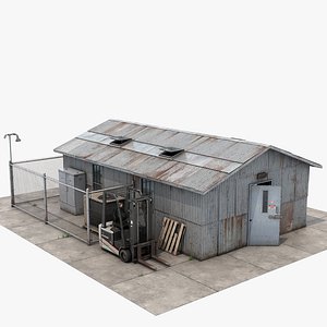 Workshop Shed Corrugated 3D model
