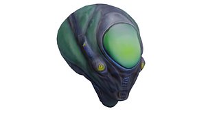 Realistic Green Alien low-poly 3D model 3D model