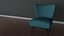 sofá monolugar vermelho amarelo e ciano Low-poly