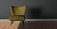 sofá monolugar vermelho amarelo e ciano Low-poly