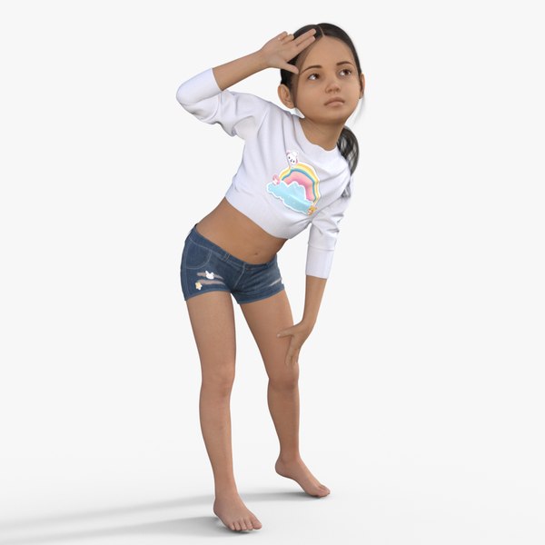 3D Realistic Girl Child Rigged model