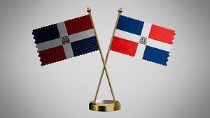 3D Table  Flag  of Dominican Republic
