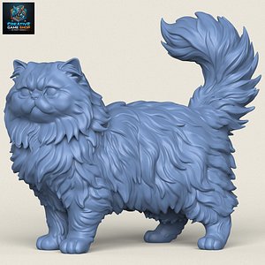 3D Cute Persian Cat Print Ready 3D Model