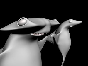 3d model shark cartoon