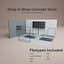 3D shop store racks