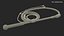 Leather Bullwhip Coiled Black Rigged for Cinema 4D