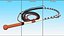 Leather Bullwhip Coiled Black Rigged for Cinema 4D