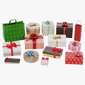Gifts Set Christmas 3D model